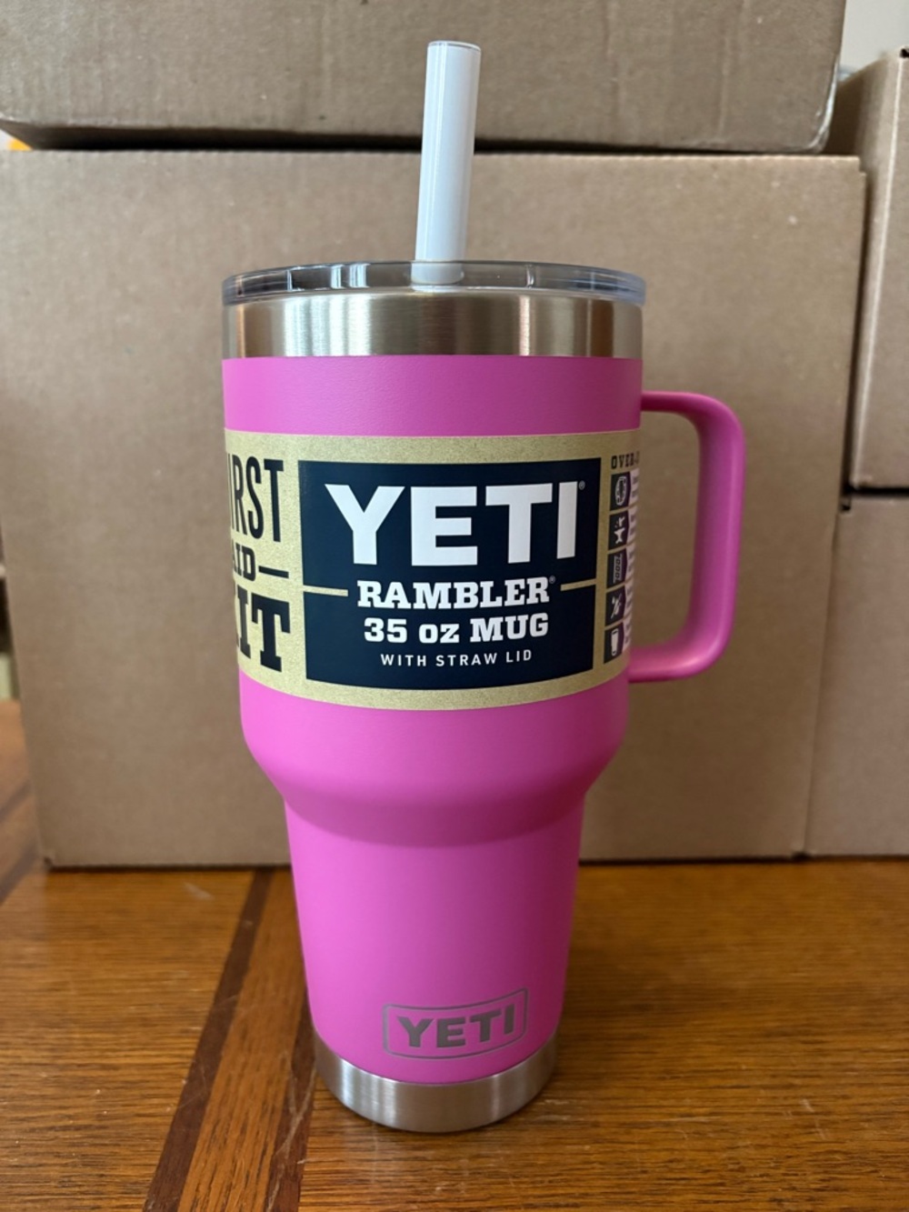 Yeti Rambler 35 oz Mug with Straw Lid - Wildflower Fuchsia